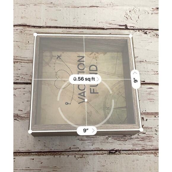 VACATION FUND Wooden Shadow Box Piggy Coin Bank - Picture 4 of 4